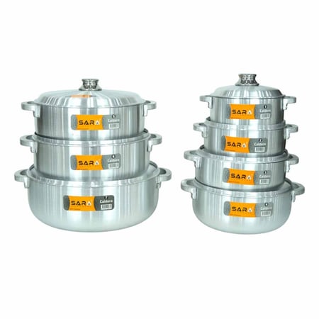 طقم قدور معدن نثرية سبع حبات