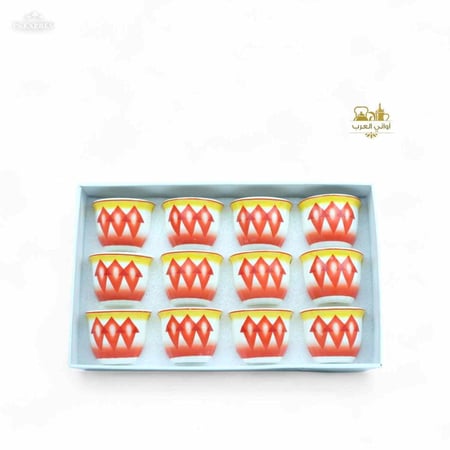 فنجان قهوة نقشة غضار الأحمر