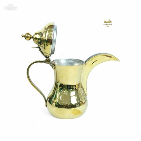 طقم دلة بغدادية نحاس ذهبي حبش