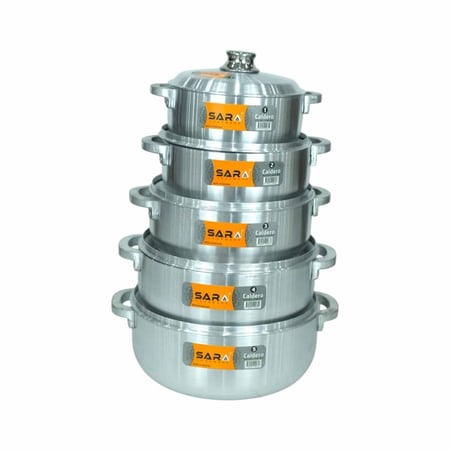 طقم قدور معدن نثرية خمس حبات