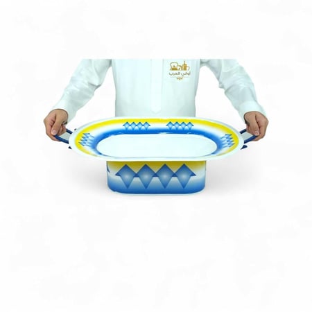 غوزي بيضاوي نقشة غضار الأزرق