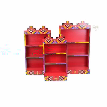 وجار ديكور  خشبي تراثي أحمر