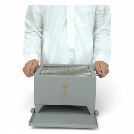 منقل فحم مع عازل شعار  سيفين و نخلة