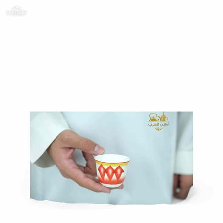 فنجان قهوة نقشة غضار الأحمر