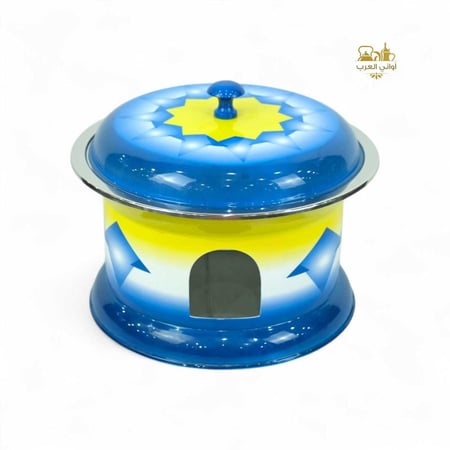 سخان كنافة مع الغطاء نقشة غضار الأزرق