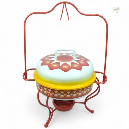 سخان بوفية الغضار الأحمر التراثي بغطاء علاقي