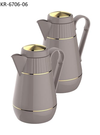 طقم ترامس شاي و قهوة 1 لتر و 0.7 لتر ذهبي KR-6706