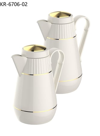 طقم ترامس شاي و قهوة 1 لتر و 0.7 لتر ذهبي KR-6706