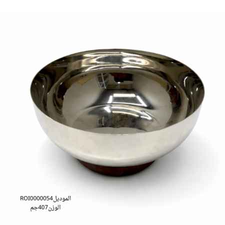 صحن تقديم ستانلس ستيل بقاعدة خشب