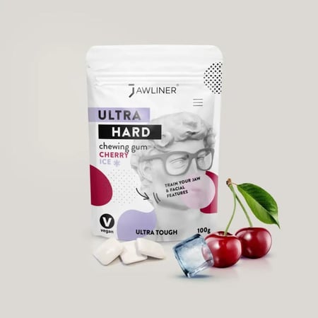 علكة جولاينر® الأصلية لتقوية عضلات الفك بنكهة الكرز المثلج JAWLINER® Fitness Chewing Gum Cherry Ice