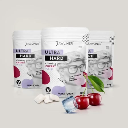 علكة جولاينر® الأصلية لتقوية عضلات الفك بنكهة الكرز المثلج JAWLINER® Fitness Chewing Gum Cherry Ice