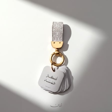 ميدالية أذكار الصباح والمساء (أبيض)