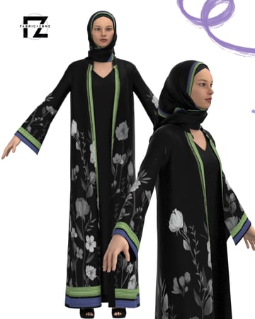 تصميم عباية رمادية 008