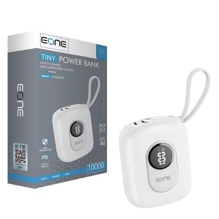 باور بنك صغير EONE — سعة 10000mAh بقدرة شحن سريع 22.5 واط