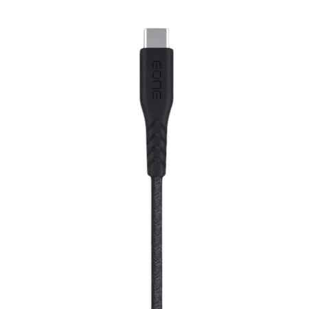 فيش جداري 20 واط منفذين USB+PD مع كابل تايب سي C من EONE أسود