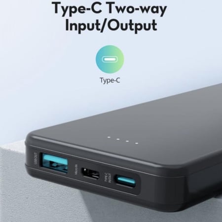 بطارية متنقلة راف باور 10000 مللي أمبير 15W منفذين USB منفذ PD