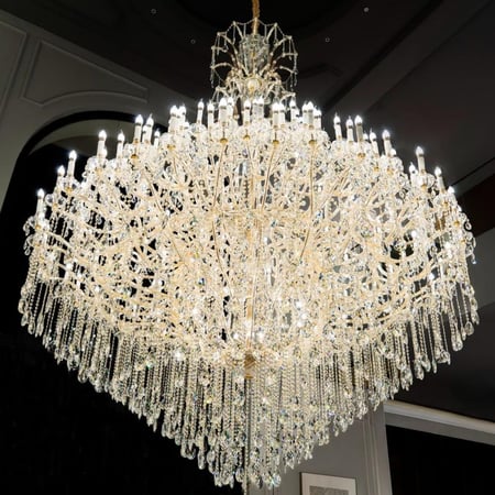 نجف شمعدان قطر2متر (مترين) 91لمبه نزول 3 متر