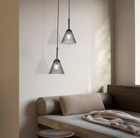 علاقي ثنائي  مودرن اسود E27*2L