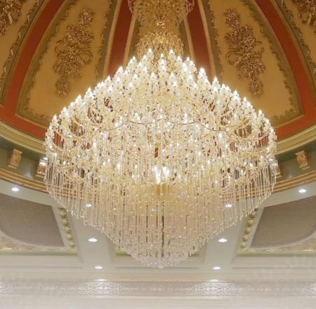 نجف شمعدان قطر2متر (مترين) 91لمبه نزول 3 متر