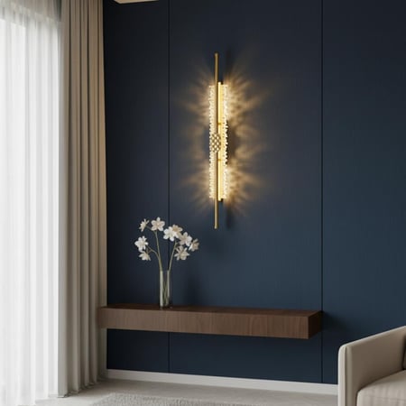 إضاءة أبليك حائط مودرن ذهبي لون الانارة أصفر 15 واط