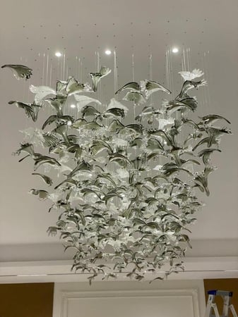 ثريا مستطيل طول 160 سم وعرض 100سم لون زيتي  على شفاف