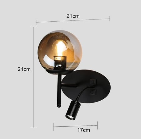إضاءة ابليك حائط مودرن مفرد اسود E27*1L