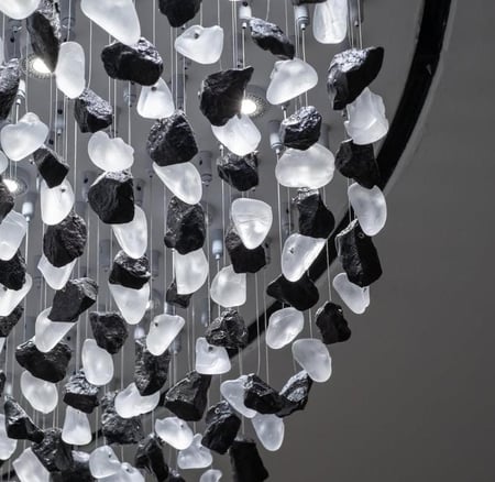 ثريا دائري بتصميم مميز والوان جذابه لو اسود و شفاف يوجد منها مقاسات