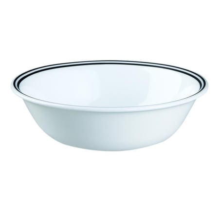 مجموعة أدوات العشاء سيتي بلوك من كوريل ليفينج وير، أفضل 3 طبقات من الزجاج في العالم (فيتريل)، 18 قطعة، تكفي 6 أشخاص، باللونين الأزرق والأبيض | 6 أطباق عشاء، 6 أطباق حلوى، 6 أوعية حساء. صنع في الولايات المتحدة الأمريكية.