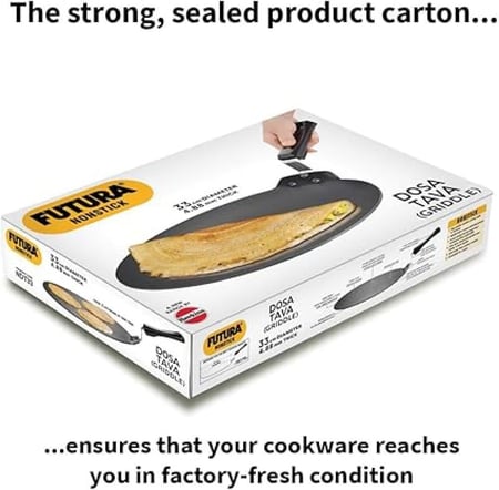 مقلاة دوسا هوكينز فيوتورا غير اللاصقة - 33 سم - ألومنيوم مؤكسد صلب - مقبض مريح - صناعة هندية - ضمان سنتين