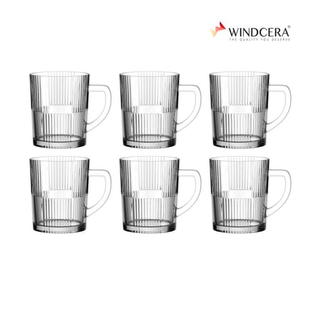 كوب زجاجي عالي الجودة من ويندسيرا، سعة 245 مليلترًا | مجموعة من 6 قطع
