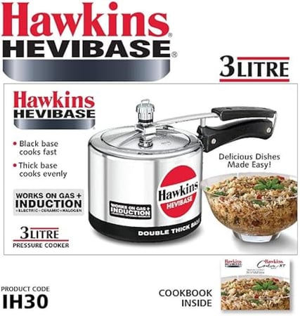 قدر ضغط هوكينز هيفي بيس - ألومنيوم - سعة 3 لترات - بقاعدة مزدوجة السماكة 6.35 ملم