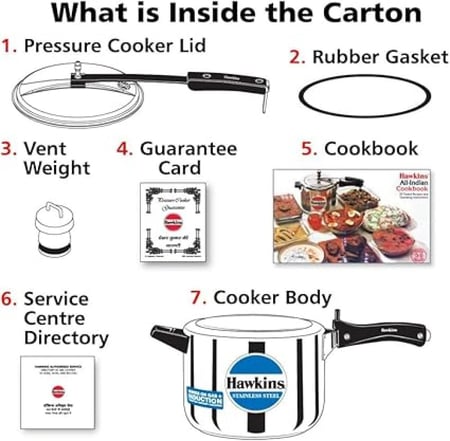 قدر الضغط هوكينز فيريتيك ستانلس ستيل 100% - 4 لتر | مقاوم للتآكل | متوافق مع الحث الحراري والغاز | صنع في الهند (ضمان 5 سنوات)