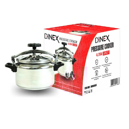 طنجرة ضغط عربية من الألومنيوم من دينيكس، سعة 15 لتر، 30 سم | مزودة بجهاز أمان متعدد | هيكل متين من الألومنيوم مع مقبض أمان بلاستيكي | متوافقة مع الغاز، فضي - صنع في الصين