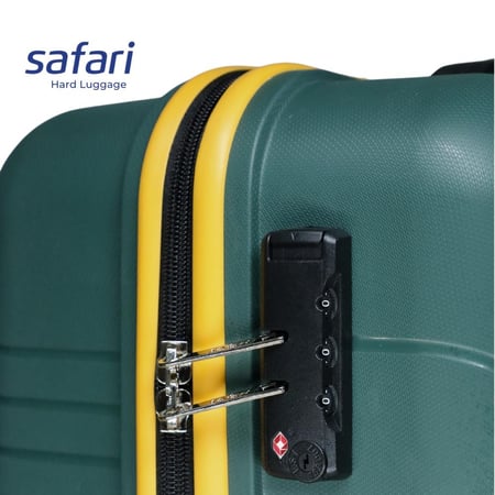 Safari Hard Luggage Carter Check-in size - 66 Cm - Medium, 8 wheel With TSA Lock - Made in India 3 Year Warranty - Dusk Green