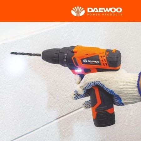 مثقاب لاسلكي من دايو 12 فولت مع بطارية ليثيوم أيون 3.6 فولت 1.5 أمبير. بما في ذلك رأس المثقاب ورؤوس مفك البراغي - تكنولوجيا كورية.