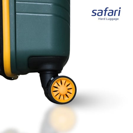 Safari Hard Luggage Carter Check-in size - 66 Cm - Medium, 8 wheel With TSA Lock - Made in India 3 Year Warranty - Dusk Green