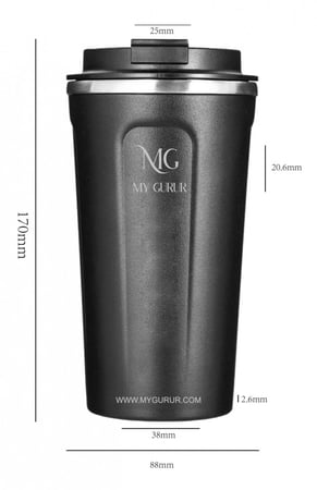 كوب قهوة محمول حافظ للحرارة استانليس ستيل  حجم 450مل يحفظ حرارة القهوة والشاهي حتى 6 ساعات