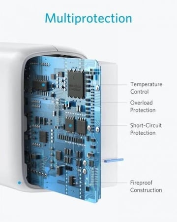 فيش جداري أنكر 1 PD تايب سي 18W - ابيض