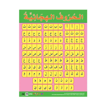 لوحات تعليمية جدارية حروف عربية وكلمات قصيرة ملونة تزيين غرف أطفال زين