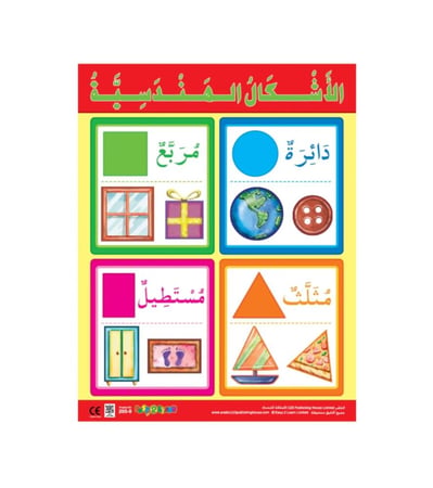 لوحة تعرف على الأشكال حائط جدار ألوان الهندسية من حولنا ١٢٣ ببليشنق ها
