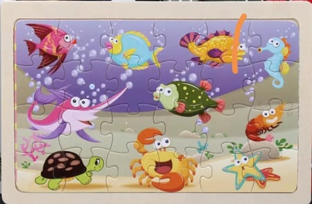 بزل تركيبة قطع ٢٤ حبة الأسماك سمكة ملونة أطفال تراكيب تحدي لعبة ذكاء ز