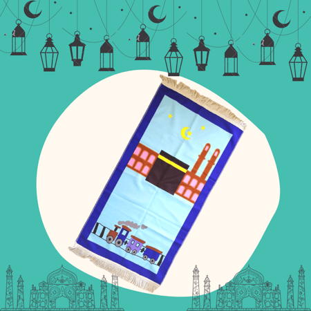 سجادة صلاة مصممة للأطفال سماوي 88 × 48 سم
