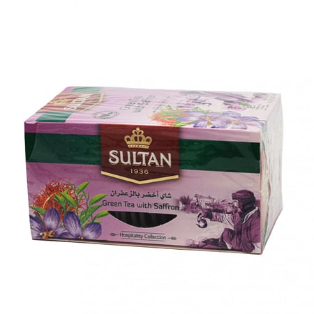 شاي سلطان أخضر بالزعفران 20 كيس
