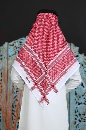 شماغ ديفون كلاسك 24 لون احمر  الغزال - انجليزي