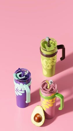 كوب رياضي حراري 1.1 لتر بنفسجي