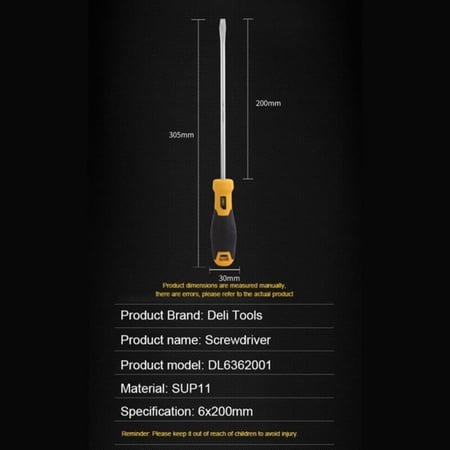 ديلي مفك براغي مسطح 200X6 مم