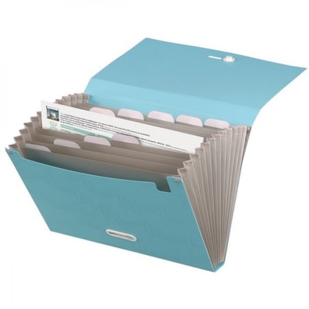 فولدر ميت ملف قابل للتوسيع 13 جيب كليب أبيض