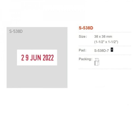 شيني ختم ذاتي التحبير مربع 38X38 مم بتاريخ مع الطباعة