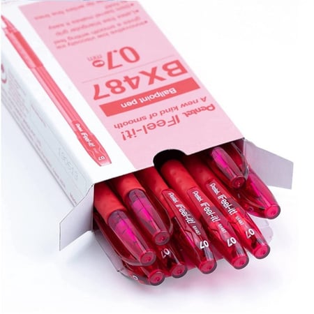 بنتل فيل ات BX487 قلم حبر جاف 0.7 مم أزرق العلبة 12 قلم