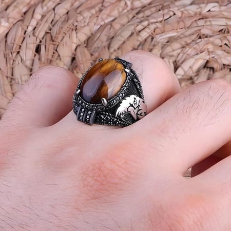 خاتم فضه بحجر عقيق عين النمر